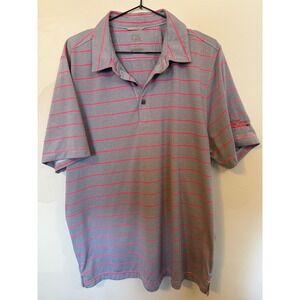 Cutter & Buck Polo Shirt Mens XL Gray Pink Excellent Striped Golf ArrowCreek